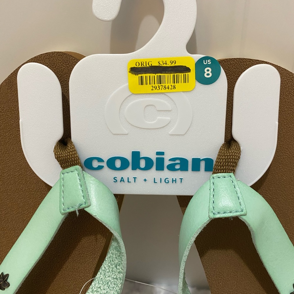 SOLD***Cobian Ladies Bethany Kealia Flip Flop Sandals in Seafoam Green - 8 - Picture 3 of 6